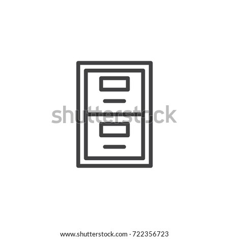 Archive box line icon, outline vector sign, linear style pictogram isolated on white. Symbol, logo illustration. Editable stroke
