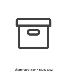 Archive box line simple icon, outline vector sign, linear style pictogram isolated on white. Symbol, logo illustration. Editable stroke. Pixel perfect vector graphics