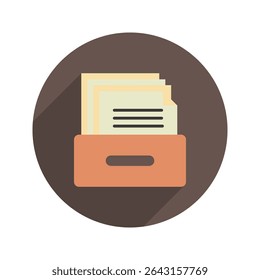 Caixa de Arquivo cor arredondada, mini ícone de ilustração. use para conceito moderno, impressão, UI, kit UX, web e desenvolvimento de aplicativos. Vetor relacionado à oferta de produtos, marketing, negócios.