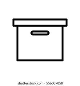 Archive box storage symbol icon. Vector pictogram. Simple flat metro design style.