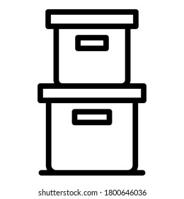 Icono de archivadores. Icono de vector de cuadros de archivo de esquema para diseño web aislado en fondo blanco