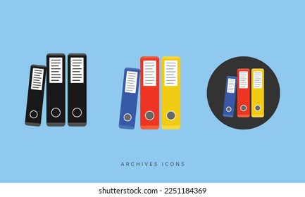 Archive boxes icons in flat flat design