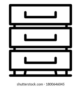 Archive cabinet icon. Outline archive cabinet vector icon for web design isolated on white background