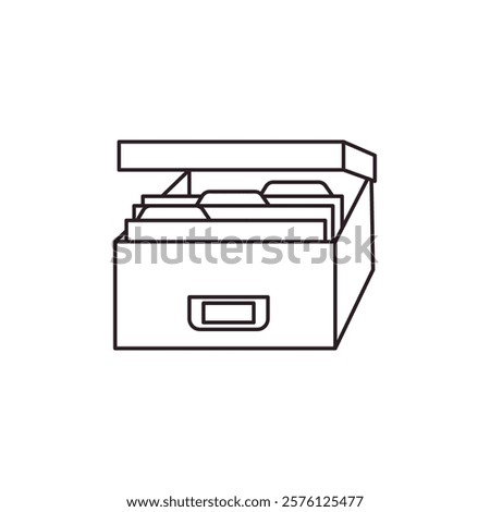 Archive card file box office vector document storage emoji vector illustration