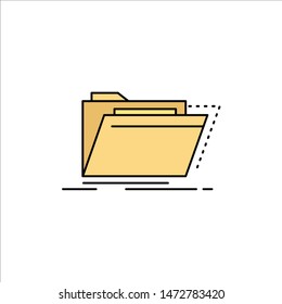 Archive, catalog, directory, files, folder Flat Color Icon Vector