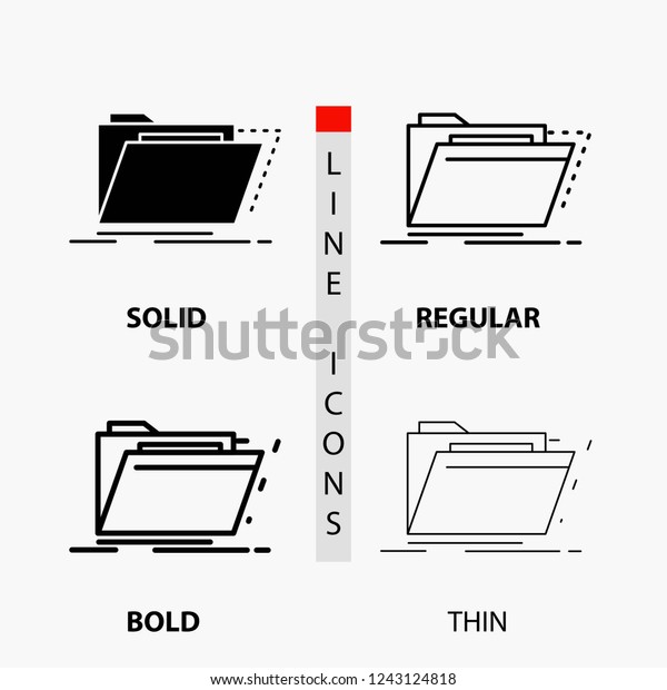 Archive, catalog,\
directory, files, folder Icon in Thin, Regular, Bold Line and Glyph\
Style. Vector\
illustration