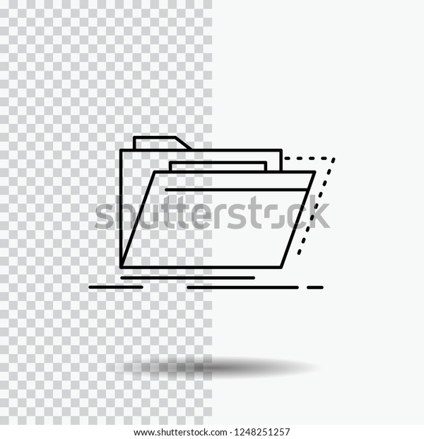 Archive,
catalog, directory, files, folder Line Icon on Transparent
Background. Black Icon Vector
Illustration