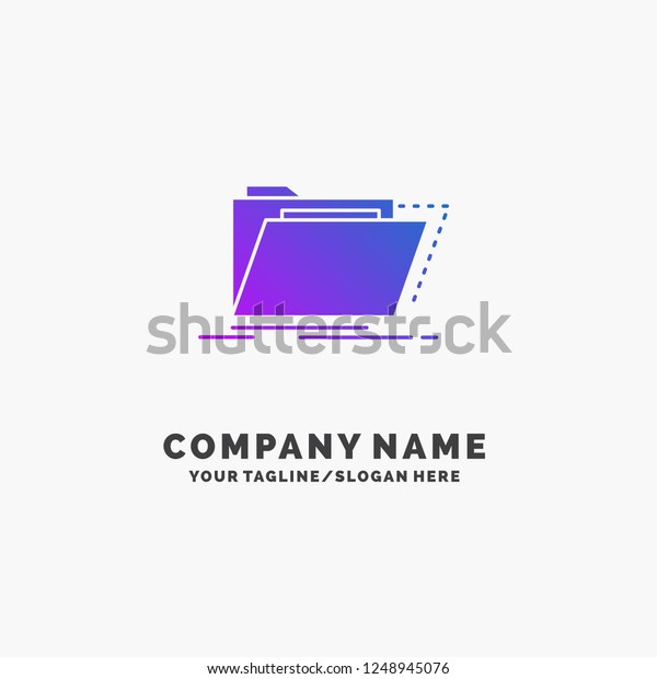 Archive, catalog, directory, files,\
folder Purple Business Logo Template. Place for\
Tagline.