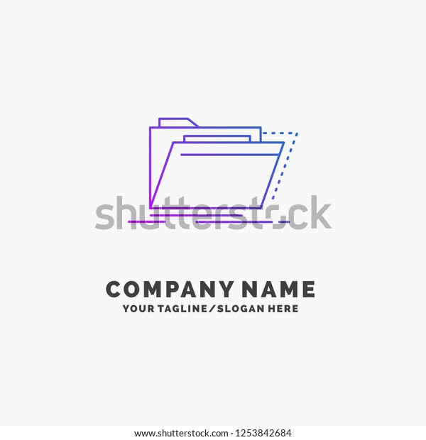 Archive, catalog, directory, files,\
folder Purple Business Logo Template. Place for\
Tagline