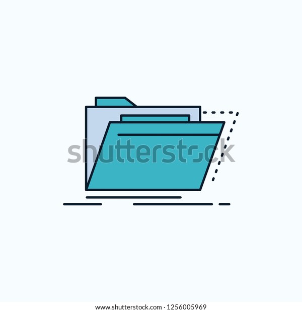 Archive, catalog, directory, files, folder\
Flat Icon. green and Yellow sign and symbols for website and Mobile\
appliation. vector\
illustration