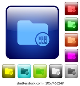 Archive directory icons in rounded square color glossy button set