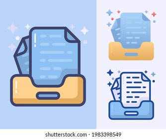 Archive documents storage cartoon vector isolated icon Illustration