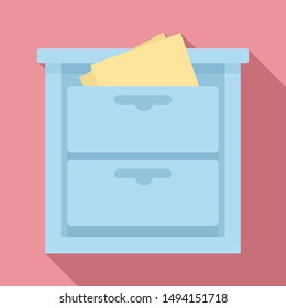 Archive drawer icon. Flat illustration of archive drawer vector icon for web design