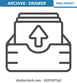 Archive - Drawer Icon. Professional, pixel perfect icons optimized for both large and small resolutions. EPS 8 format. 12x size for preview.