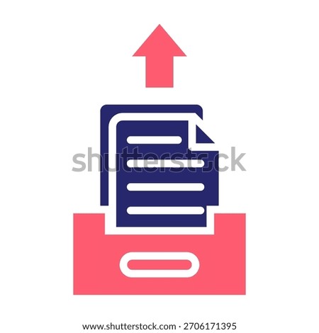 Archive Extract Icon Color Fill Style Vector Illustration