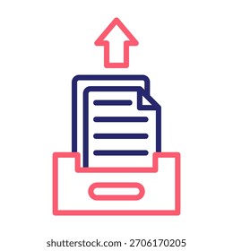 Arquivo Extrair ícone Linha Cor Estilo Vetor Ilustração