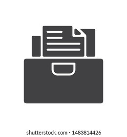 Archive file folder icon. Cupboard files flat simple pictogram. Portfolio document box vector illustration