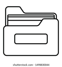 Archive file folder icon. Outline archive file folder vector icon for web design isolated on white background
