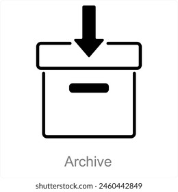 Archive and file icon concept