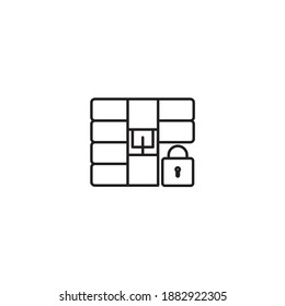 Archive file icon is locked. Icon design for extension files, folders and documents. Vector