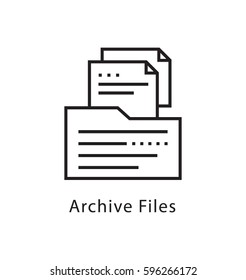 Archive Files Vector Line Icon 