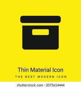 Archivgefüllte Box mit minimalem hellgelbem Material Symbol
