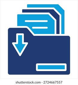 Arquivar Coleção de Ícones de Azul Simples