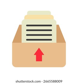 Archive Flat Color Mini Illustration Icon. Use For Modern Concept, Print, Ui, Ux Kit, Web And App Development. Vector Related To Office, Education, Examination And More