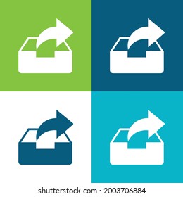 Archive Flat four color minimal icon set
