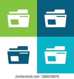 Archive Flat four color minimal icon set