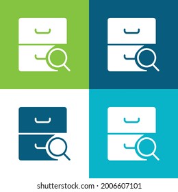 Archive Flat four color minimal icon set