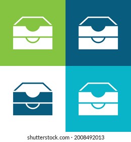 Archive Flat four color minimal icon set