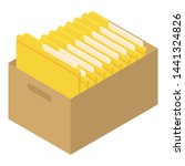Archive folder icon. Isometric of archive folder vector icon for web design isolated on white background