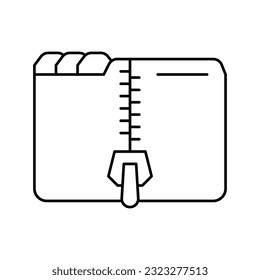 archive folder line icon vector. archive folder sign. isolated contour symbol black illustration