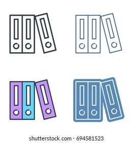The archive folder outline icon set. Office supply line symbols. filefolders linear pictograms. Vector thin contour infographic elements. Illustrations for web design, presentations, social networks.