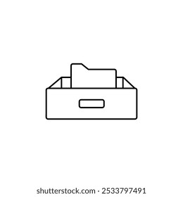 Arquivar pasta vetor icon.vetor plana preto linear ilustração para web e app..eps
