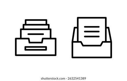 Projeto do logotipo do ícone de pastas de arquivo morto. Ícone de vetor de documento. Ícone de armazenamento de arquivo morto.