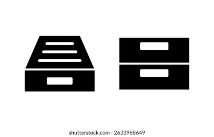 Projeto do logotipo do ícone de pastas de arquivo morto. Ícone de vetor de documento. Ícone de armazenamento de arquivo morto.