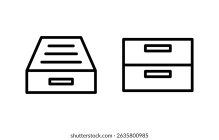Projeto do logotipo do ícone de pastas de arquivo morto. Ícone de vetor de documento. Ícone de armazenamento de arquivo morto.