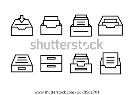 Archive folders icon logo design. Document vector icon. Archive storage icon.