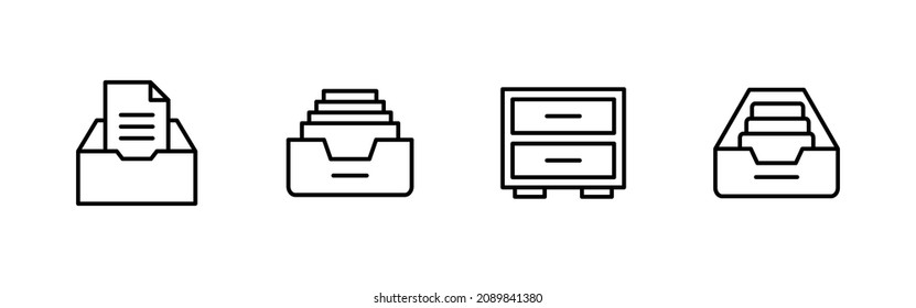 Archive folders icon set. Document vector icon. Archive storage icon.