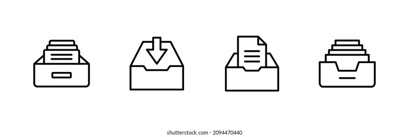 Archive folders icon set. Document vector icon. Archive storage icon.