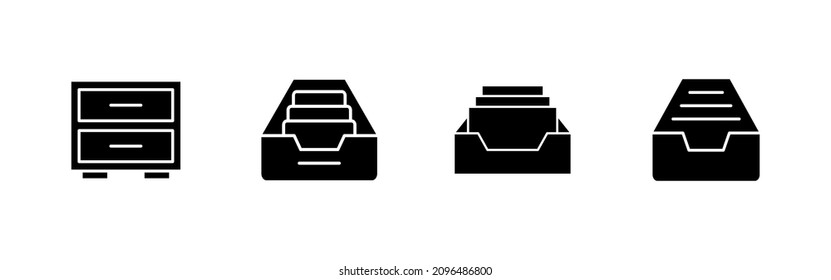 Archive folders icon set. Document vector icon. Archive storage icon.