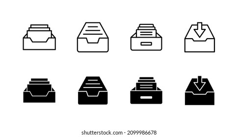 Archive folders icon set. Document vector icon. Archive storage icon.