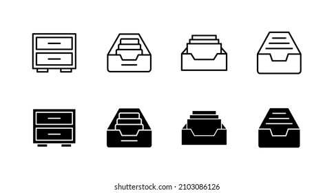 Archive folders icon set. Document vector icon. Archive storage icon.