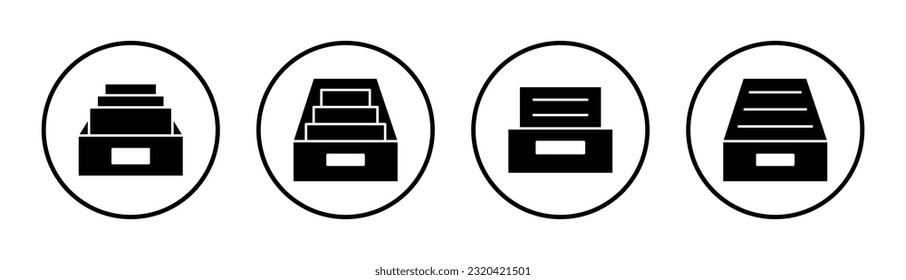 Archive folders icon set illustration. Document vector icon. Archive storage icon.