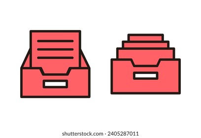 Archive folders icon set illustration. Document vector icon. Archive storage icon.
