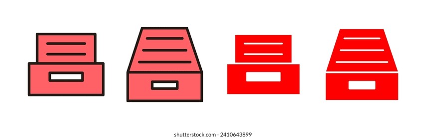 Archive folders icon set illustration. Document vector icon. Archive storage icon.