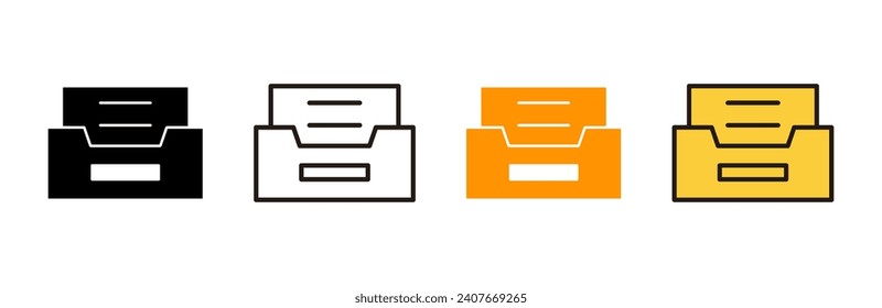 Archive folders icon set vector. Document vector icon. Archive storage icon.