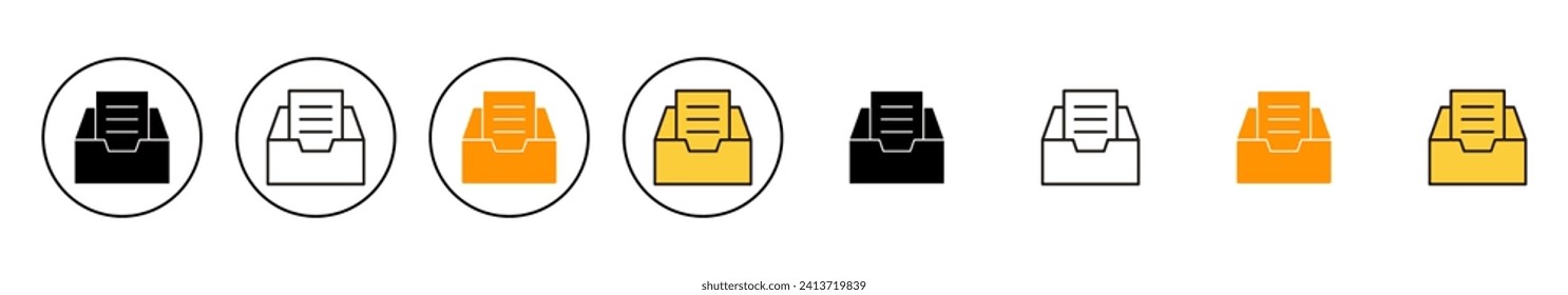 Archive folders icon set vector. Document vector icon. Archive storage icon.